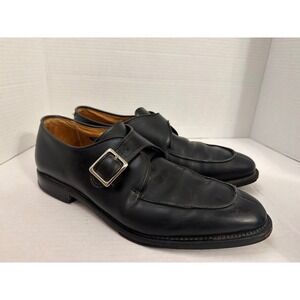 Allen Edmonds Thayer Mens 10.5 D Black Leather Monk Strap Split Toe Shoes 3386
